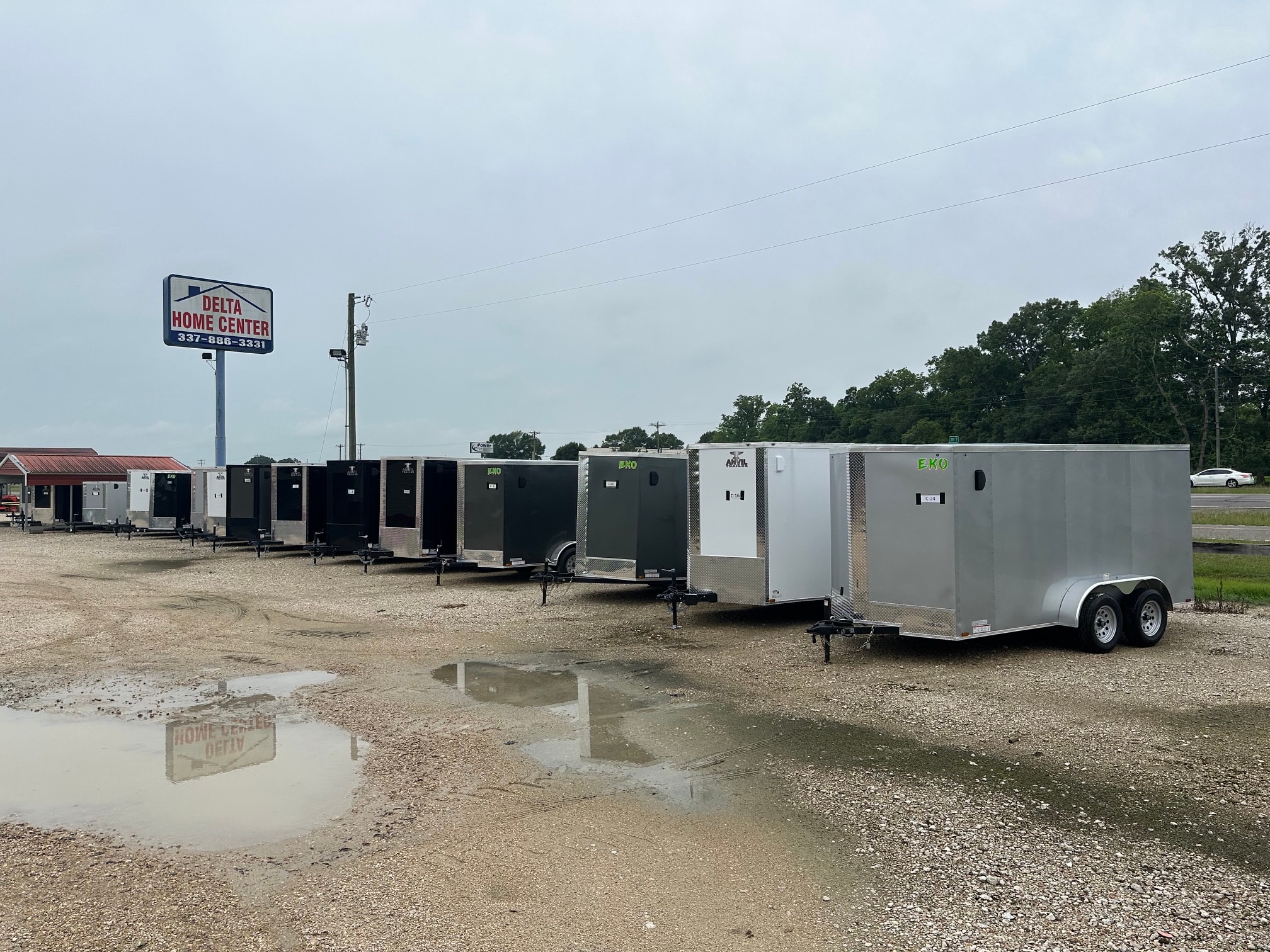 Arising EKO cargo trailers on Delta Trailer Sales lot Carencro
