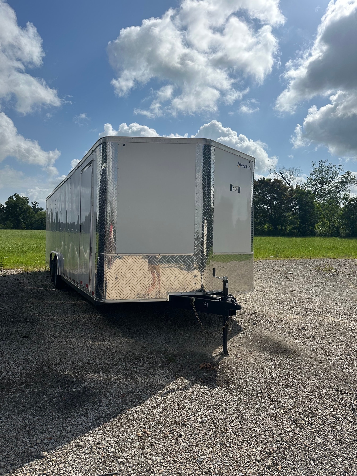 Arising HD enclosed cargo trailer white