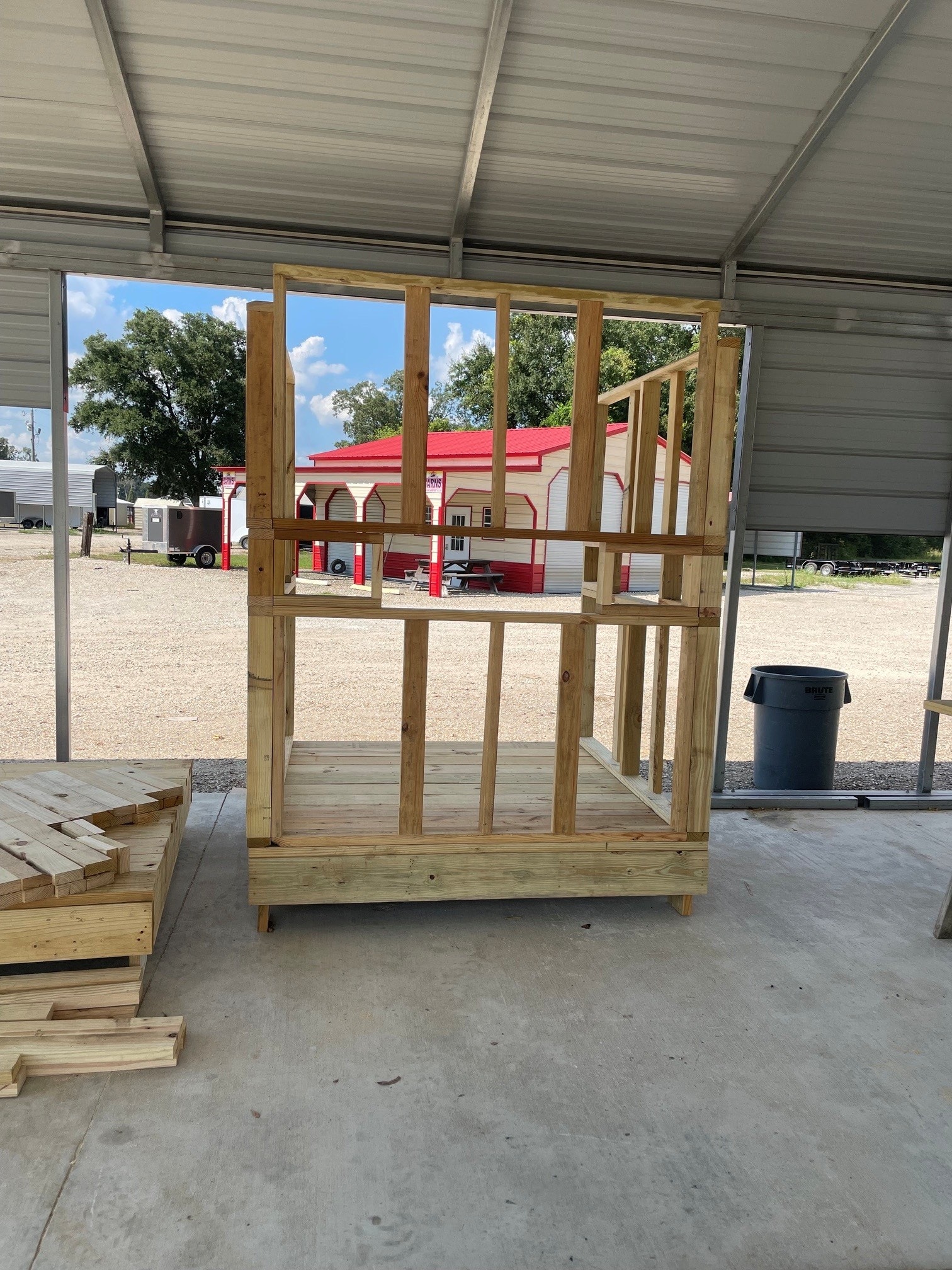 6x6 wood hunting blind wall frame side view – near Lafayette LA