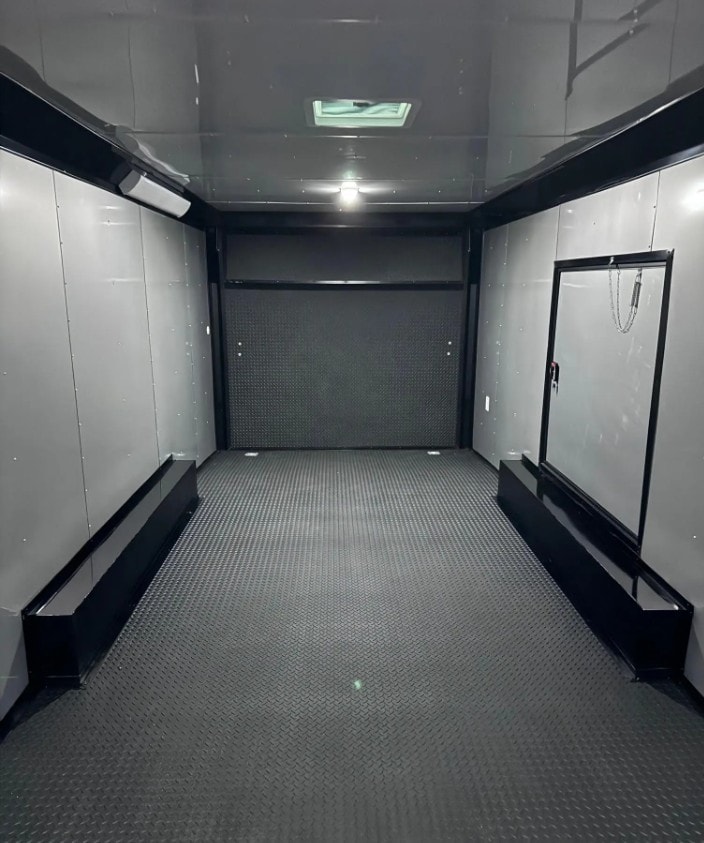 Custom race trailer Diamond cargo interior at Delta Trailer Sales
