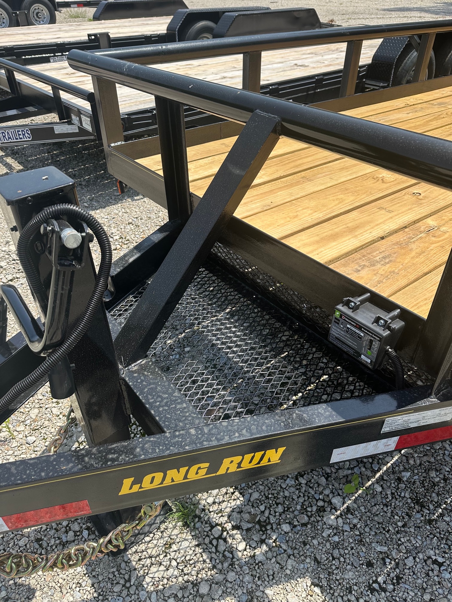 Long Run HD utility trailer front hitch detail at Delta Trailer Sales Carencro LA