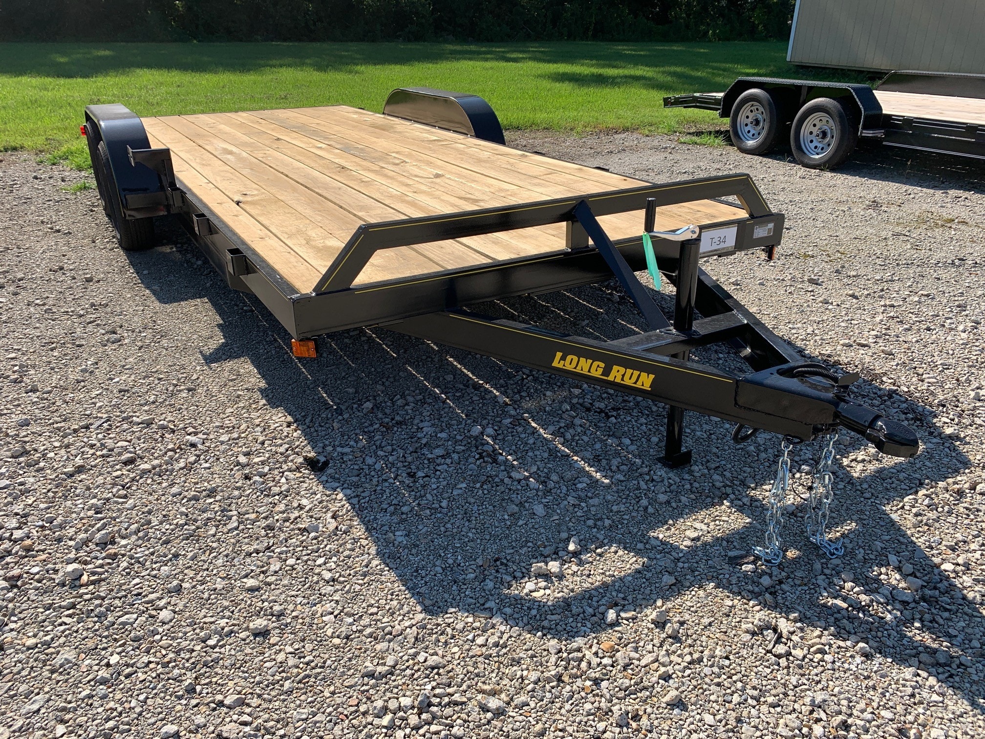 Long Run wood deck car hauler trailer T-34 at Delta Trailer Sales Carencro Louisiana
