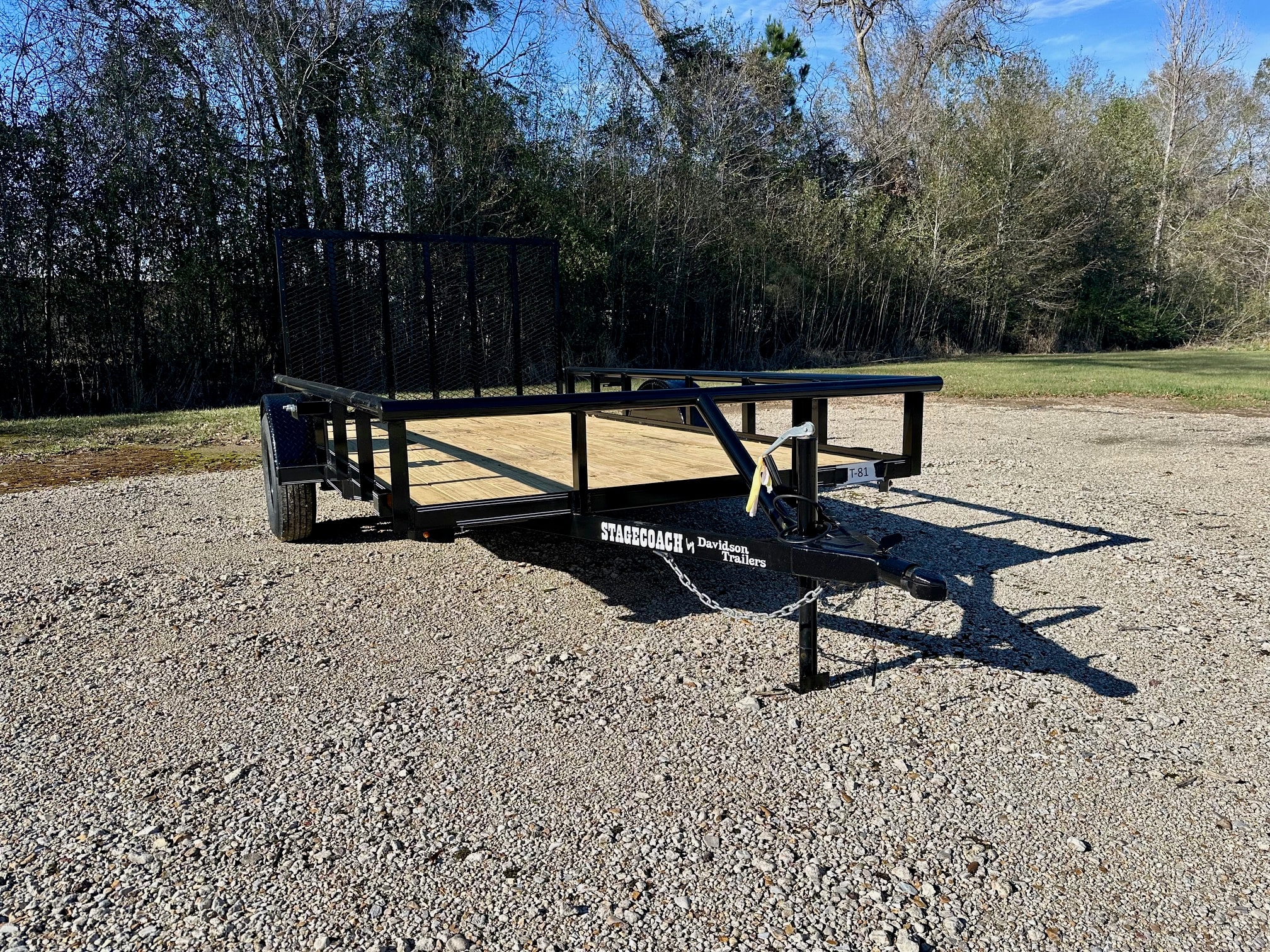 Davidson Stagecoach single axle utility trailer on lot